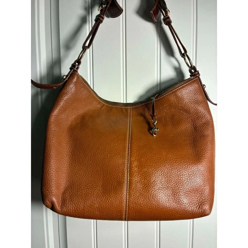 Dooney and Burke Leather Shoulder Bag-Cognac/Rust
